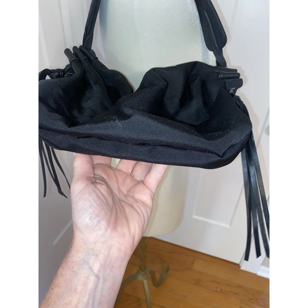 Vintage Lancel Paris Lancel Pop Black Nylon Leather Hobo Tassel Bag Quite Luxury